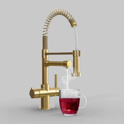 Image of Fohen Flex Brushed Gold Boiling Water Kitchen Spray Tap