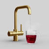 Fohen Fahrenheit Brushed Gold Boiling Water Tap with Red Cup