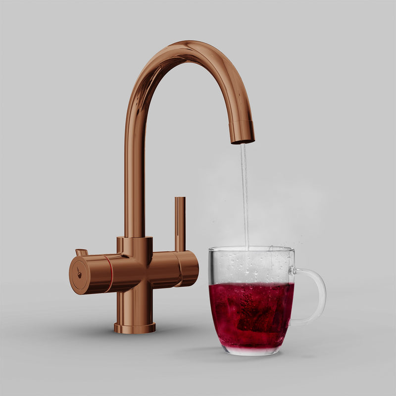 Fohen Furnas Polished Bronze Boiling Water Tap with Red Cup