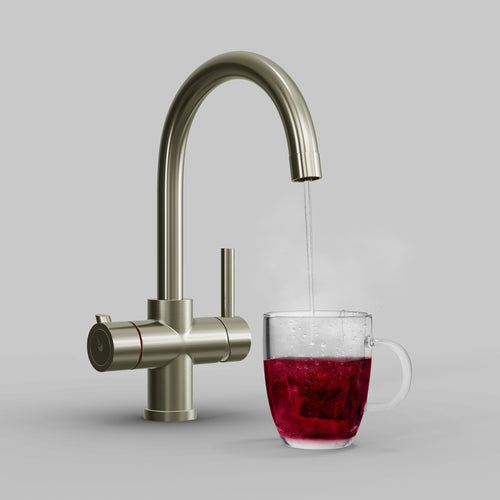Fohen Furnas Brushed Nickel Boiling Water Tap with Red Cup