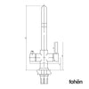 Fohen Furnas Brushed Gold Back Dimensions Line Drawing