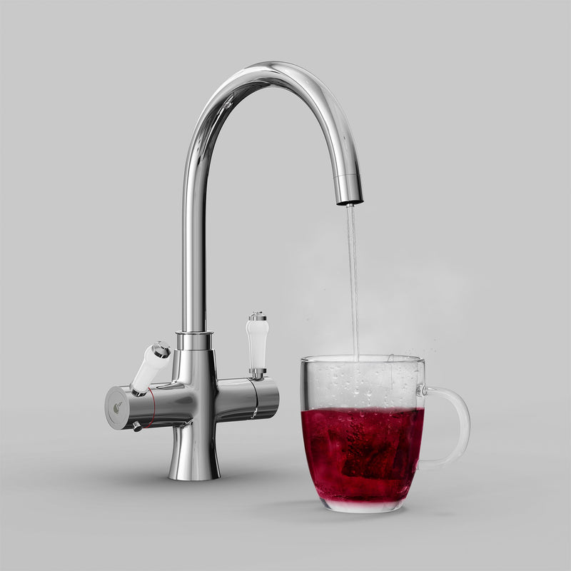 Fohen Fantale Polished Chrome Boiling Water Tap with Red Cup
