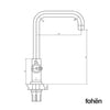 Fohen Fahrenheit Polished Chrome Side Dimensions Line Drawing