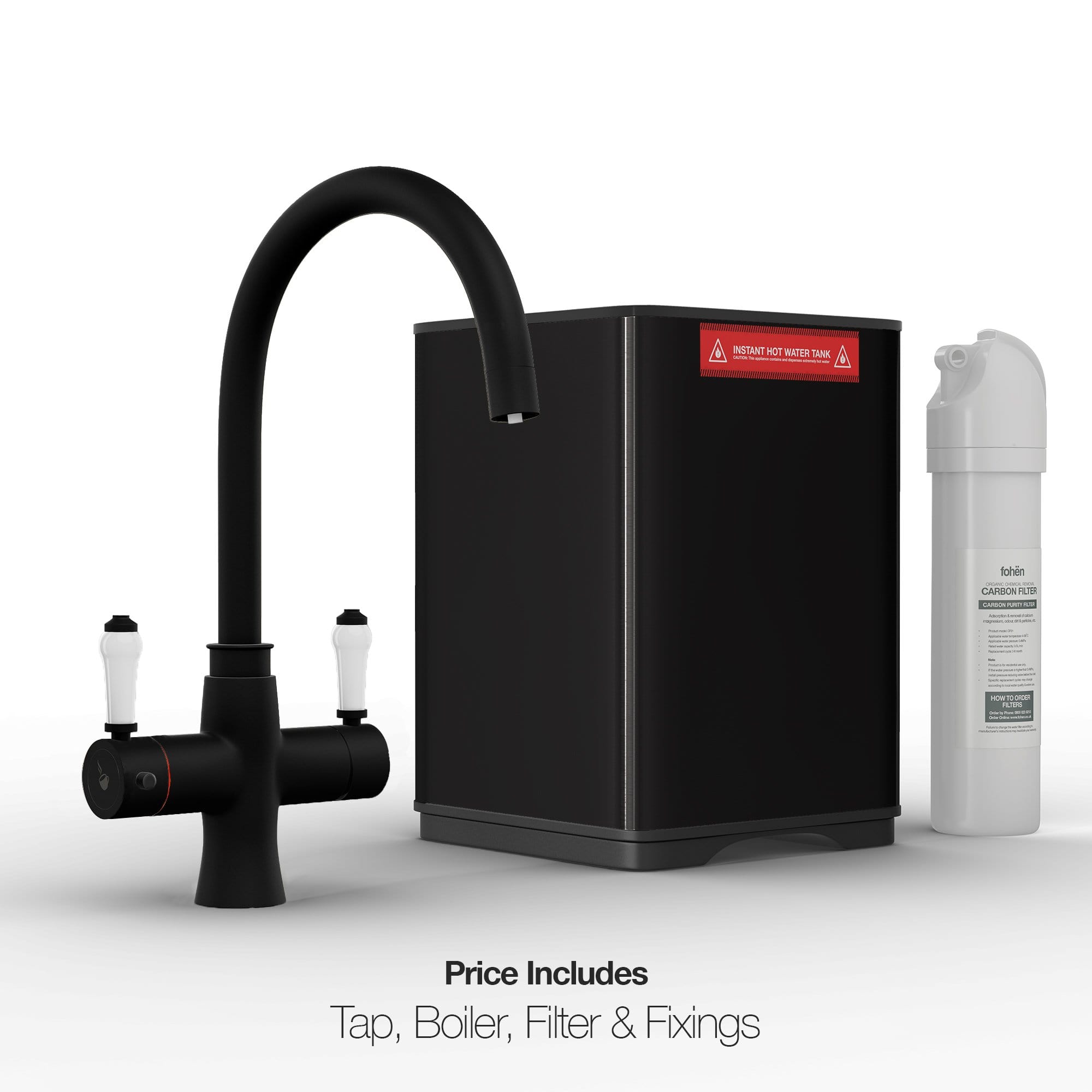 Fohen Fohen Fantale | Matt Black Instant Boiling Water Tap