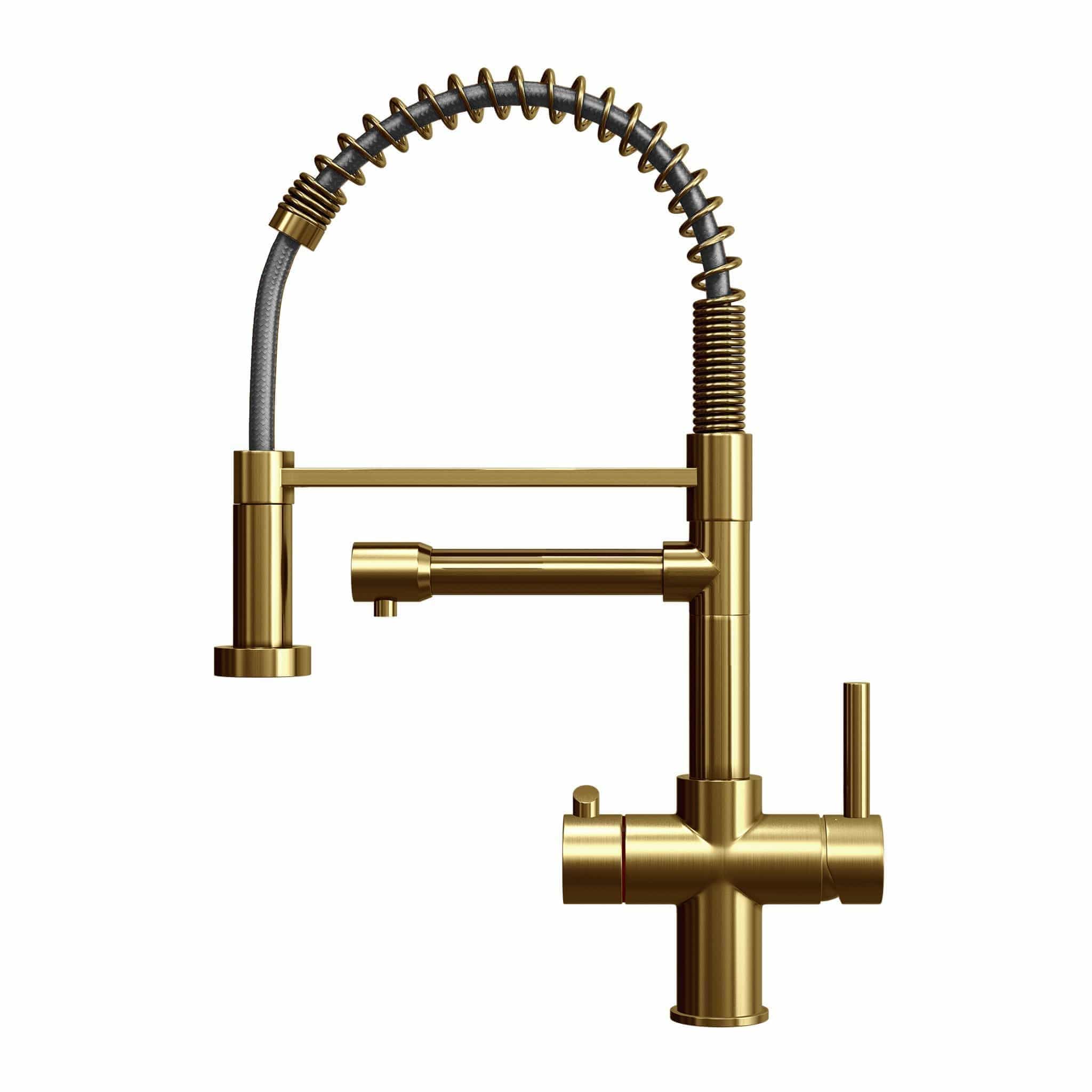 Fohen Fohen Flex | Brushed Gold Boiling Water Tap | Flexible Spout