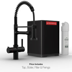 Image of Fohen Fohen Flex | Matt Black Boiling Water Tap | Flexible Spout