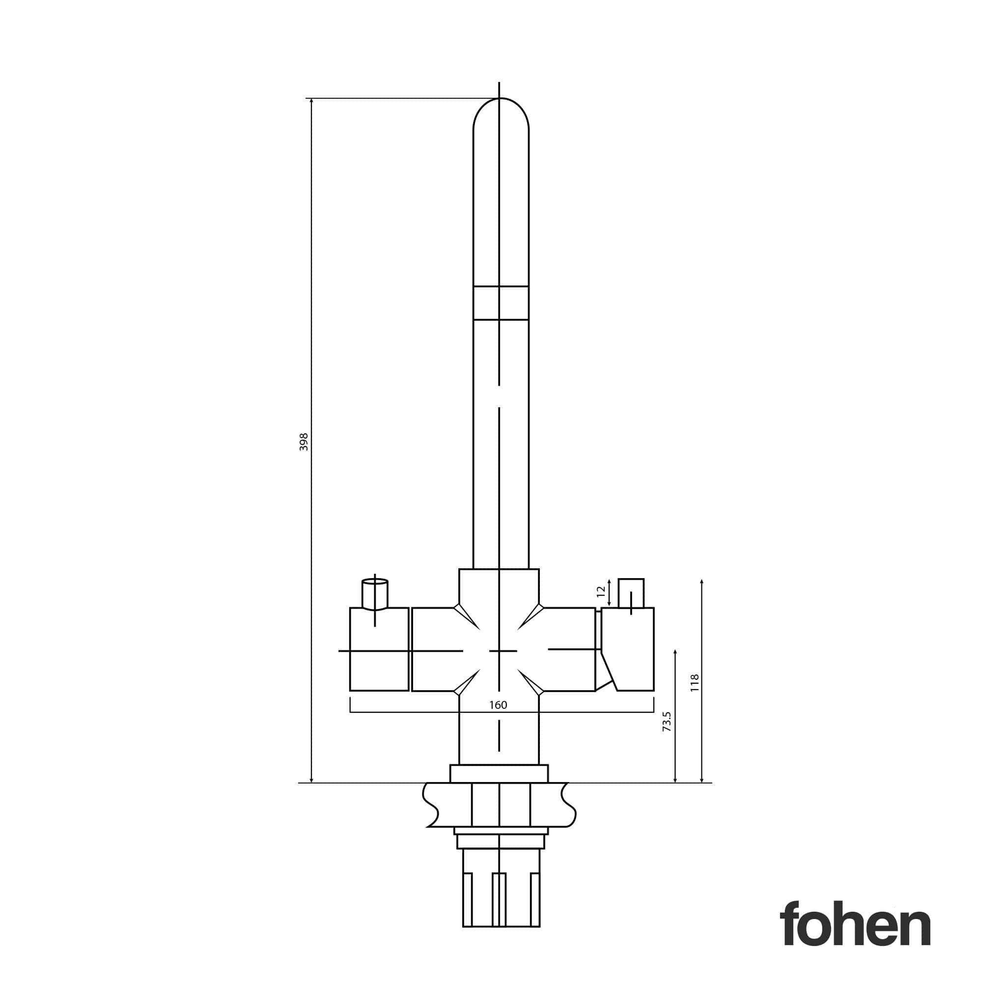 Fohen Fohen Brushed Gold 3-in-1 Boiling Water Tap